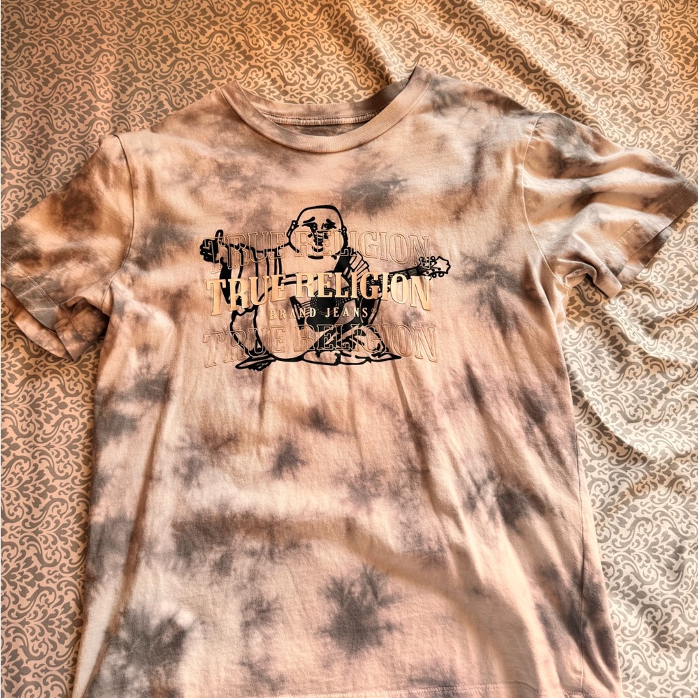 True Religion Tie-Dye T-Shirt - White and Gray